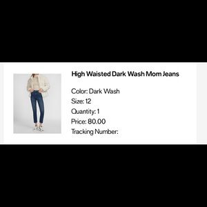 Express High Waisted Dark Wash Mom Jeans
Color: Dark Wash
Size: 12